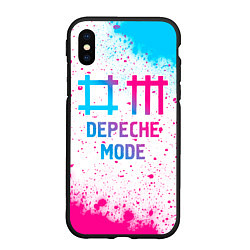 Чехол iPhone XS Max матовый Depeche Mode neon gradient style, цвет: 3D-черный