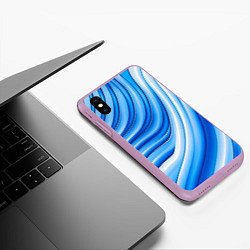 Чехол iPhone XS Max матовый Волнистая полосатая текстура от нейросети, цвет: 3D-сиреневый — фото 2