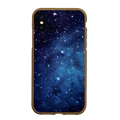 Чехол iPhone XS Max матовый Звездное небо - нейросеть / 3D-Коричневый – фото 1