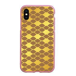 Чехол iPhone XS Max матовый Golden pattern