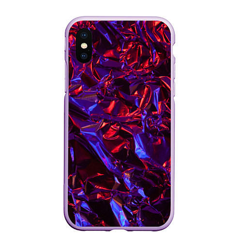Чехол iPhone XS Max матовый Текстура кристалла / 3D-Сиреневый – фото 1