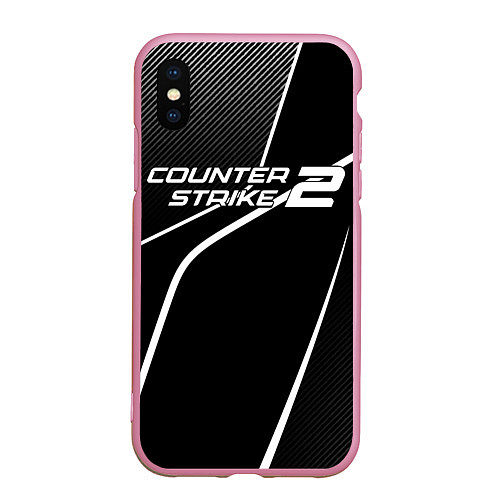 Чехол iPhone XS Max матовый Counter strike 2 - white line / 3D-Розовый – фото 1