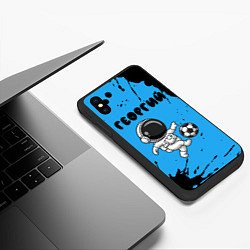 Чехол iPhone XS Max матовый Георгий космонавт футболист, цвет: 3D-черный — фото 2