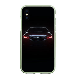 Чехол iPhone XS Max матовый BMW - red eyes, цвет: 3D-салатовый