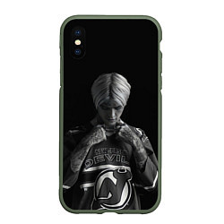 Чехол iPhone XS Max матовый Lil Peep in the dark, цвет: 3D-темно-зеленый