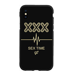 Чехол iPhone XS Max матовый Sex Time, цвет: 3D-черный