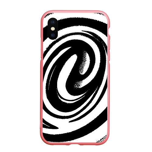 Чехол iPhone XS Max матовый Черно-белая воронка / 3D-Баблгам – фото 1