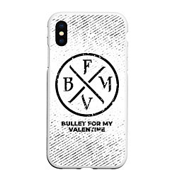 Чехол iPhone XS Max матовый Bullet For My Valentine с потертостями на светлом, цвет: 3D-белый