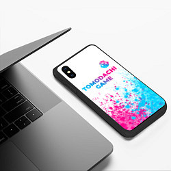 Чехол iPhone XS Max матовый Tomodachi Game neon gradient style: символ сверху, цвет: 3D-черный — фото 2