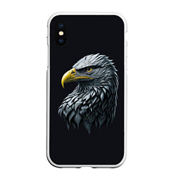 Чехол iPhone XS Max матовый Орёл от нейросети, цвет: 3D-белый