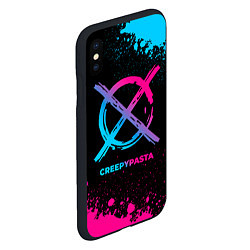 Чехол iPhone XS Max матовый CreepyPasta - neon gradient, цвет: 3D-черный — фото 2