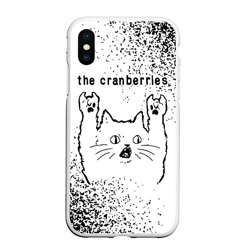 Чехол iPhone XS Max матовый The Cranberries рок кот на светлом фоне / 3D-Белый – фото 1