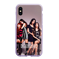 Чехол iPhone XS Max матовый Blackpink kpop, цвет: 3D-светло-сиреневый