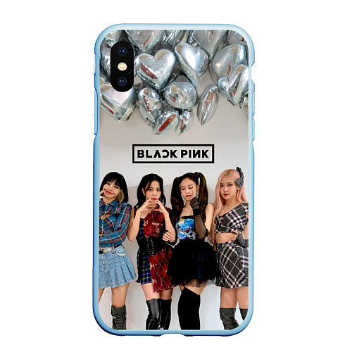 Чехол iPhone XS Max матовый Blackpink girls / 3D-Голубой – фото 1