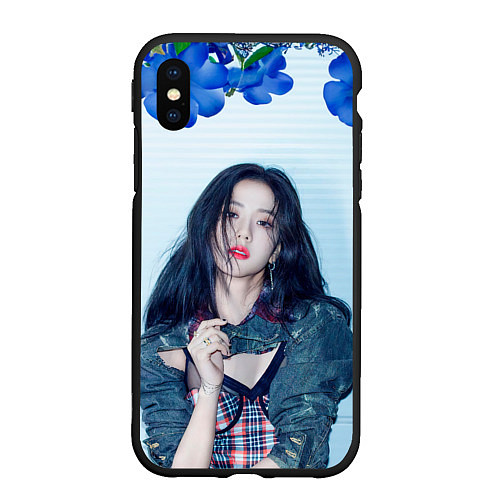 Чехол iPhone XS Max матовый Blackpink Jisoo / 3D-Черный – фото 1