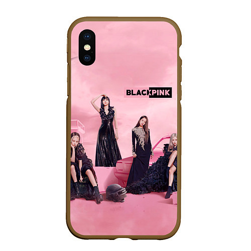 Чехол iPhone XS Max матовый Blackpink poster / 3D-Коричневый – фото 1