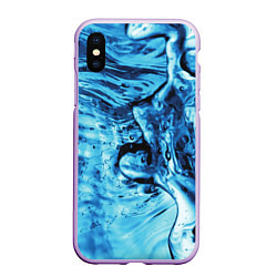 Чехол iPhone XS Max матовый Водная фантазия, цвет: 3D-сиреневый