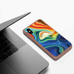 Чехол iPhone XS Max матовый Beautiful waves, цвет: 3D-коричневый — фото 2