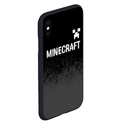 Чехол iPhone XS Max матовый Minecraft glitch на темном фоне: символ сверху, цвет: 3D-черный — фото 2