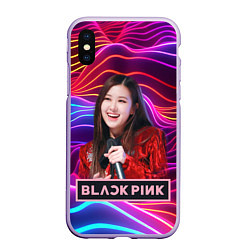 Чехол iPhone XS Max матовый Blackpink Rose, цвет: 3D-светло-сиреневый