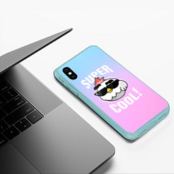 Чехол iPhone XS Max матовый Chicken Gun: Супер Крутой Цыпленок, цвет: 3D-мятный — фото 2