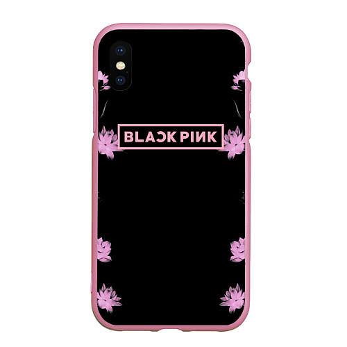 Чехол iPhone XS Max матовый Blackpink - flowers / 3D-Розовый – фото 1