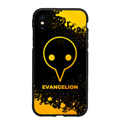 Чехол iPhone XS Max матовый Evangelion - gold gradient, цвет: 3D-черный