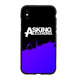 Чехол iPhone XS Max матовый Asking Alexandria purple grunge