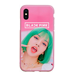 Чехол iPhone XS Max матовый Blackpink ice cream, цвет: 3D-розовый