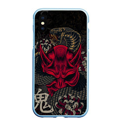 Чехол iPhone XS Max матовый Oni mask and snake