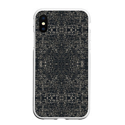 Чехол iPhone XS Max матовый Черная каллиграфия, цвет: 3D-белый