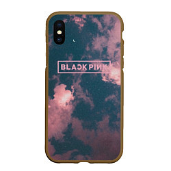 Чехол iPhone XS Max матовый Blackpink - pink clouds, цвет: 3D-коричневый