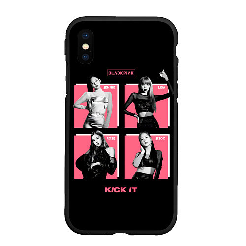 Чехол iPhone XS Max матовый Blackpink Kick it / 3D-Черный – фото 1