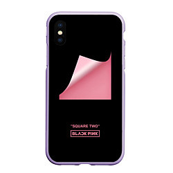 Чехол iPhone XS Max матовый Blackpink Square two, цвет: 3D-светло-сиреневый