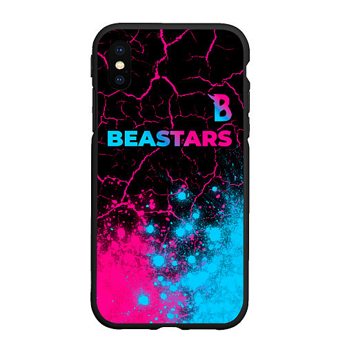 Чехол iPhone XS Max матовый Beastars - neon gradient: символ сверху / 3D-Черный – фото 1