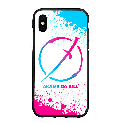 Чехол iPhone XS Max матовый Akame ga Kill neon gradient style / 3D-Черный – фото 1