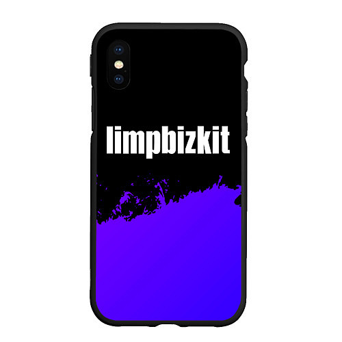 Чехол iPhone XS Max матовый Limp Bizkit purple grunge / 3D-Черный – фото 1