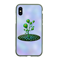 Чехол iPhone XS Max матовый Инопланетная растительная жизнь, цвет: 3D-темно-зеленый