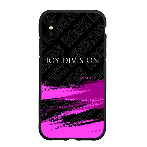 Чехол iPhone XS Max матовый Joy Division rock legends: символ сверху / 3D-Черный – фото 1