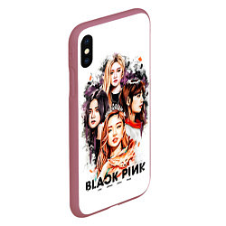 Чехол iPhone XS Max матовый Blackpink 2018, цвет: 3D-малиновый — фото 2