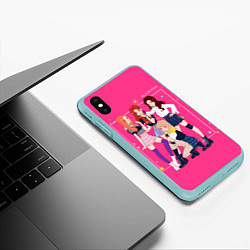 Чехол iPhone XS Max матовый Blackpink anime poster, цвет: 3D-мятный — фото 2