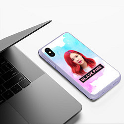 Чехол iPhone XS Max матовый Роза блэкпинк, цвет: 3D-светло-сиреневый — фото 2