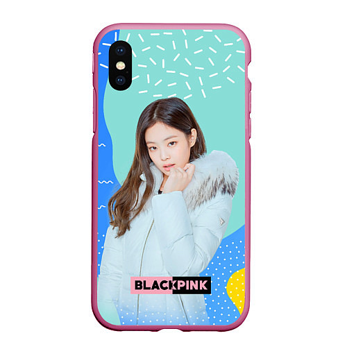 Чехол iPhone XS Max матовый Blackpink winter style / 3D-Малиновый – фото 1