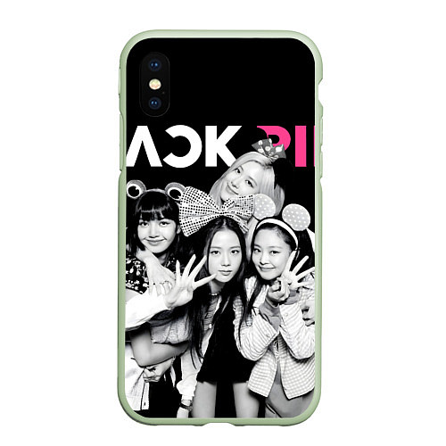 Чехол iPhone XS Max матовый Blackpink funny girls / 3D-Салатовый – фото 1