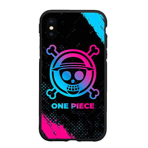 Чехол iPhone XS Max матовый One Piece - neon gradient / 3D-Черный – фото 1