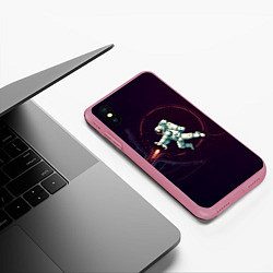 Чехол iPhone XS Max матовый Астронавт - камехамеха, цвет: 3D-малиновый — фото 2