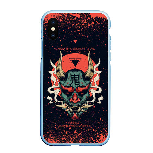 Чехол iPhone XS Max матовый Oni mask / 3D-Голубой – фото 1