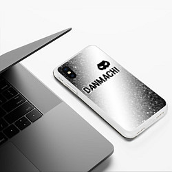Чехол iPhone XS Max матовый DanMachi glitch на светлом фоне: символ сверху, цвет: 3D-белый — фото 2