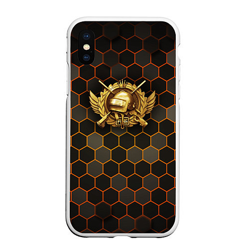 Чехол iPhone XS Max матовый Згип gold logo / 3D-Белый – фото 1