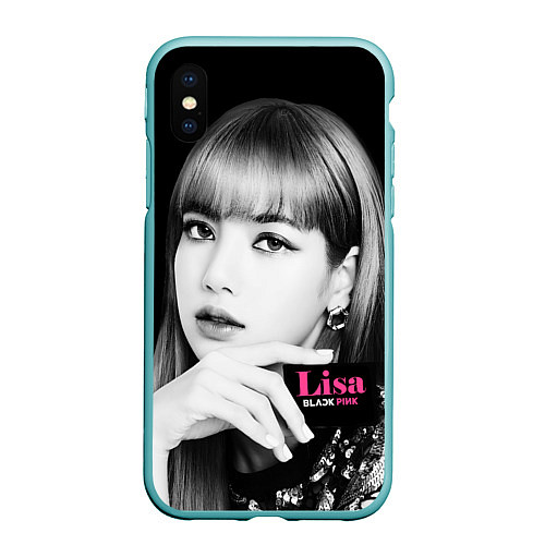 Чехол iPhone XS Max матовый Blackpink Lisa Business card / 3D-Мятный – фото 1